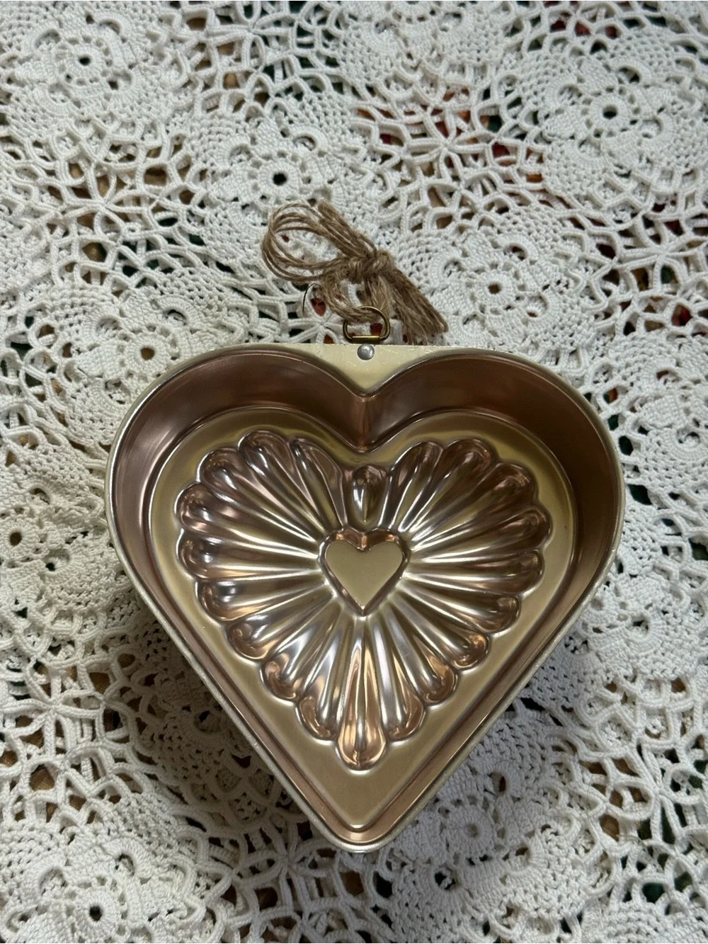 Vintage Silver Heart-Shaped Decorative Tin